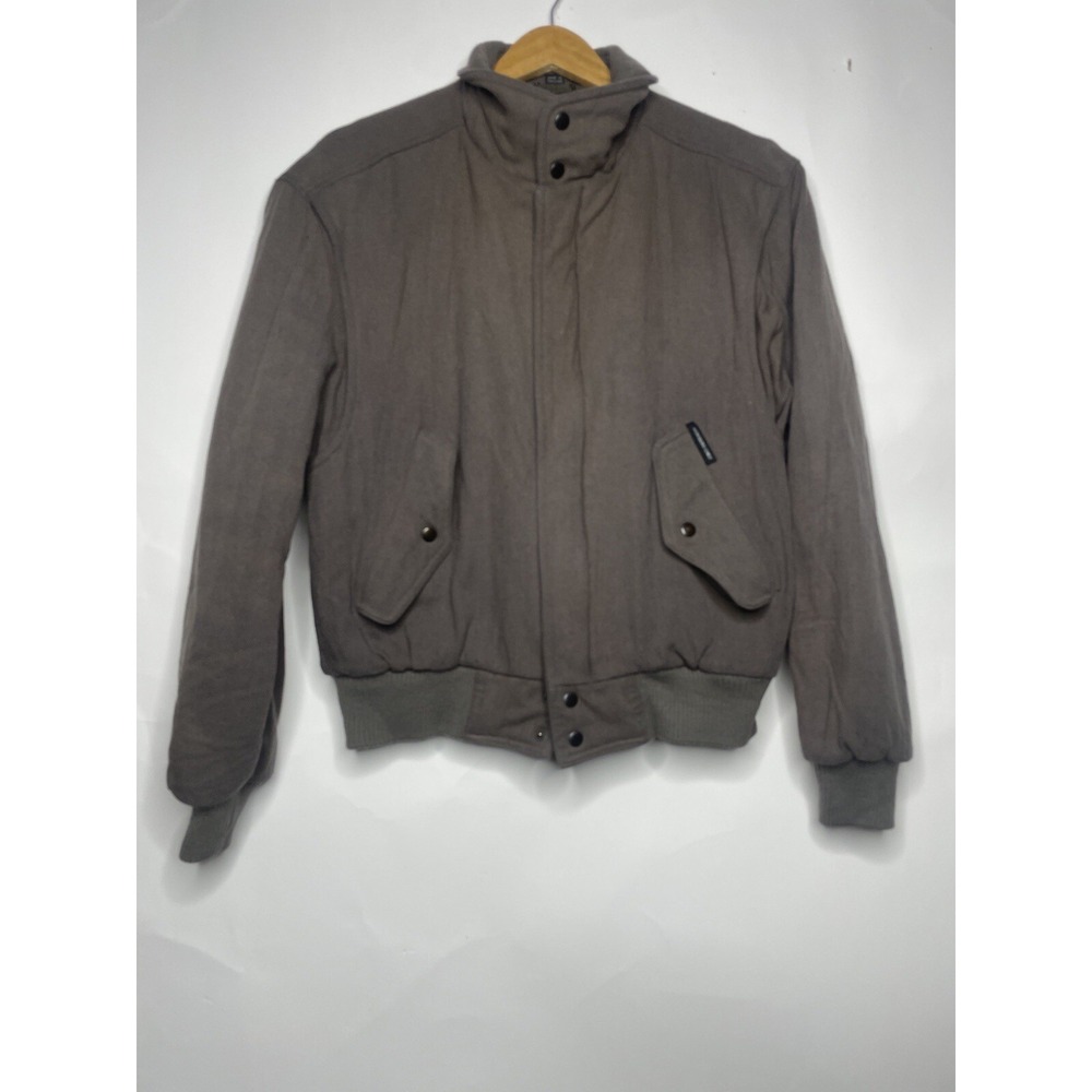 Vintage MEMBERS ONLY Charcoal Gray‎ Wool Bomber Jacket Men's Size 40 Coat